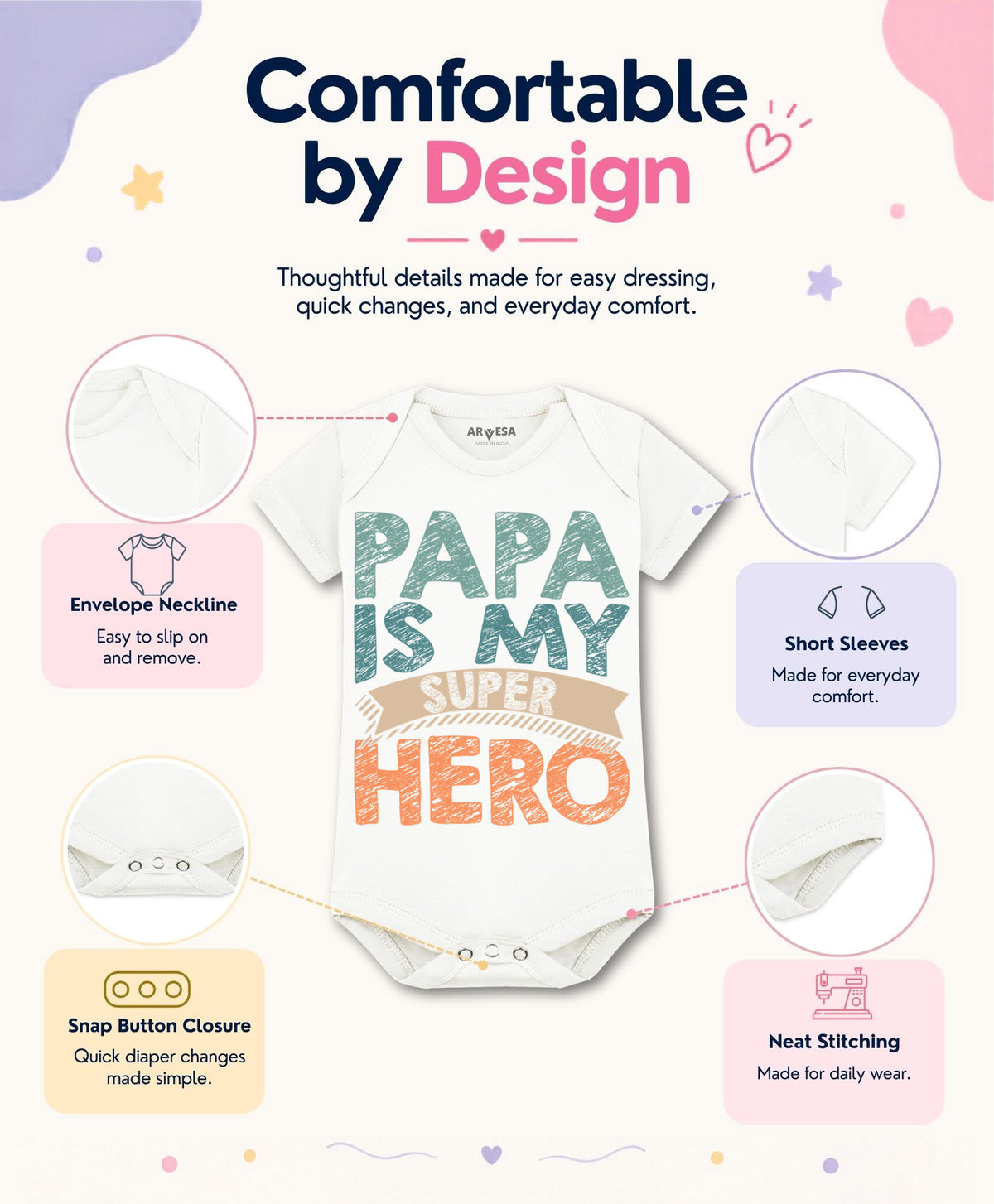 No | Papa Is My Super Hero Dad - Romper