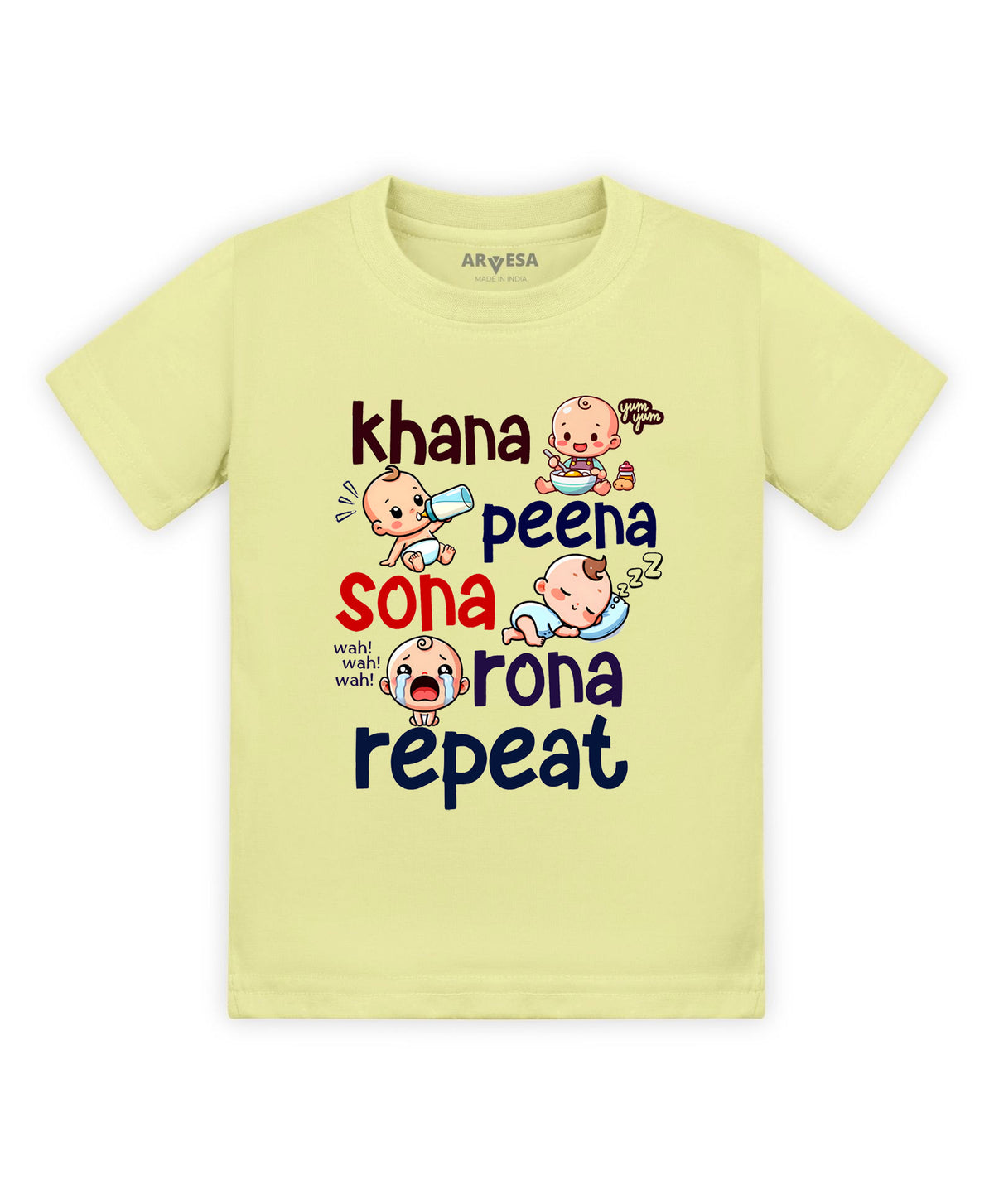 No | Khana Peena Sona Repeat Quirky - T-shirt