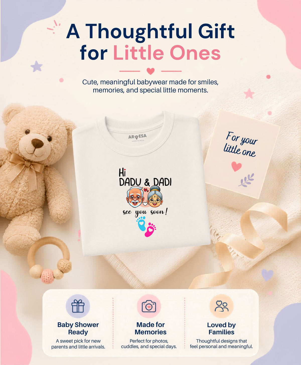 Hi Dadu & Dadi See You Soon Pregnancy Announcement - T-shirt