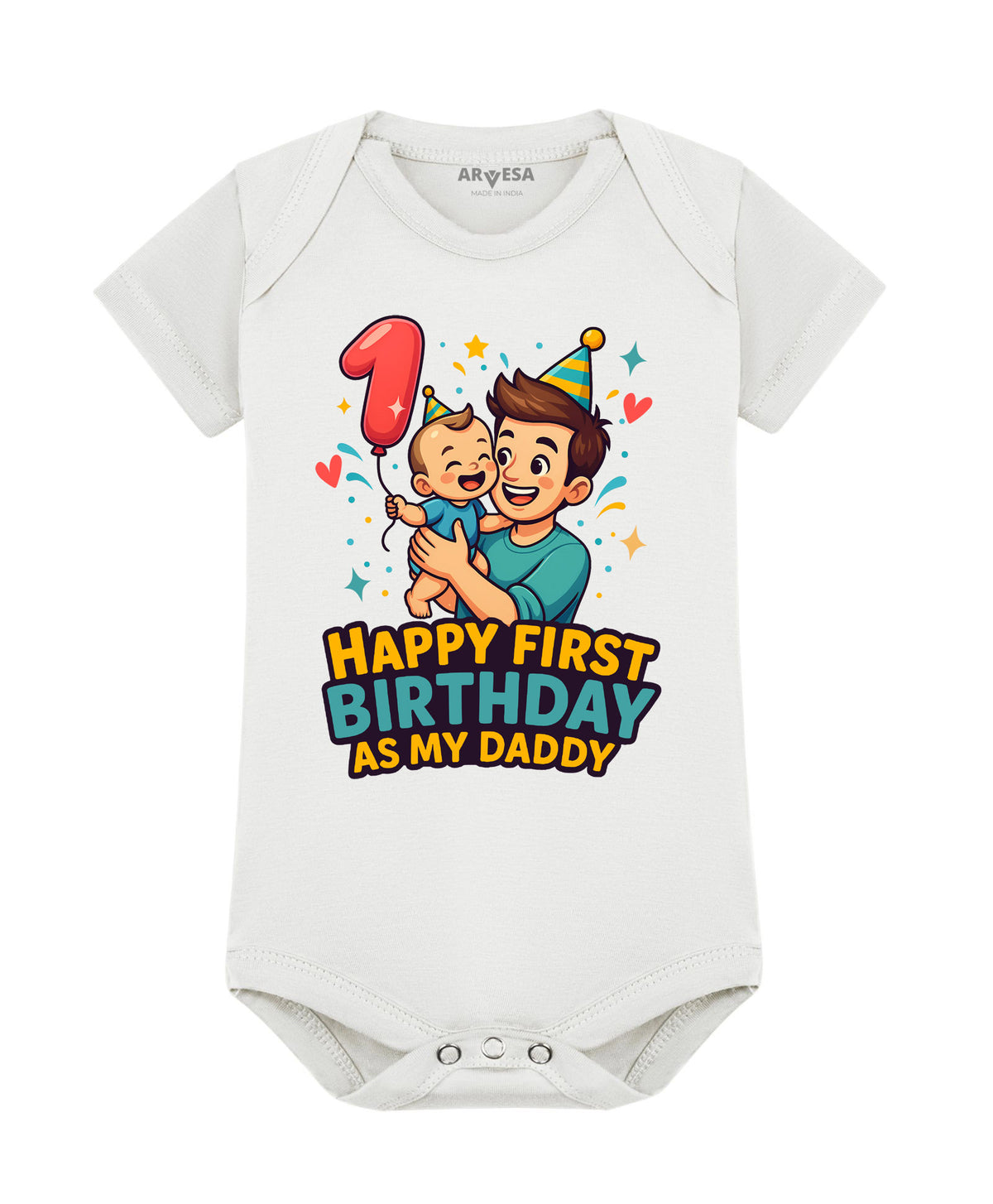 No | Happy First Birthday As My Daddy Dad Birthday - Romper