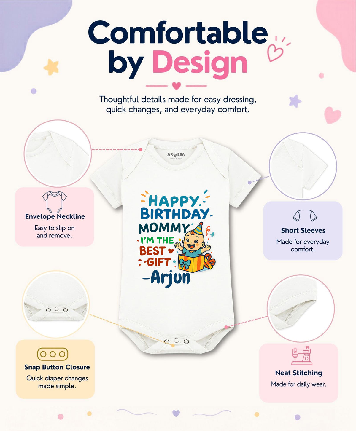 Yes | Happy Birthday Mommy I'm The Best Gift Mom Birthday - Romper