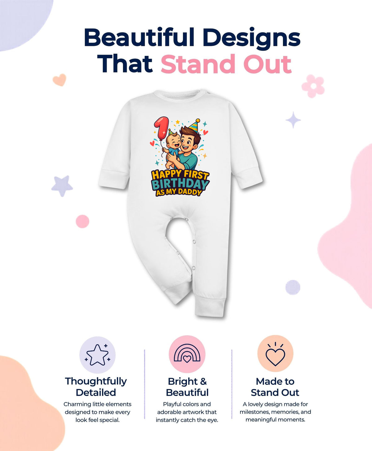 No | Happy First Birthday As My Daddy Dad Birthday - Jumpsuit