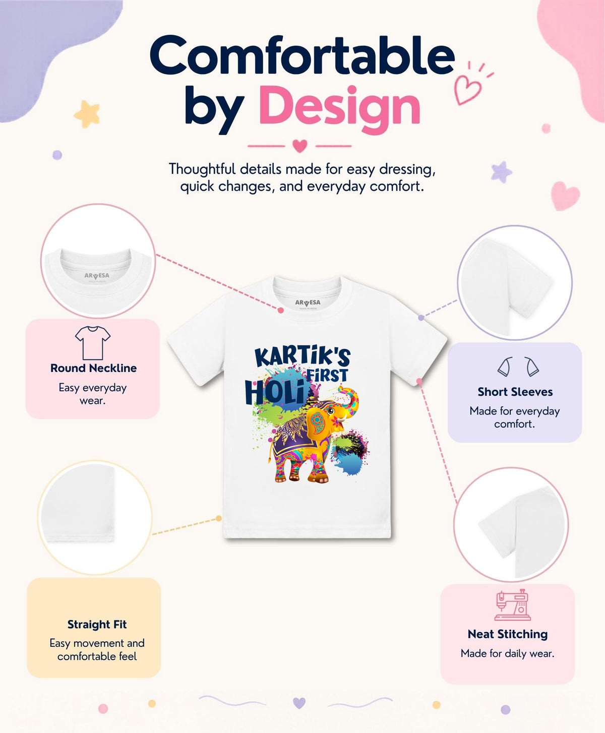 Yes | My First Holi - T-shirt