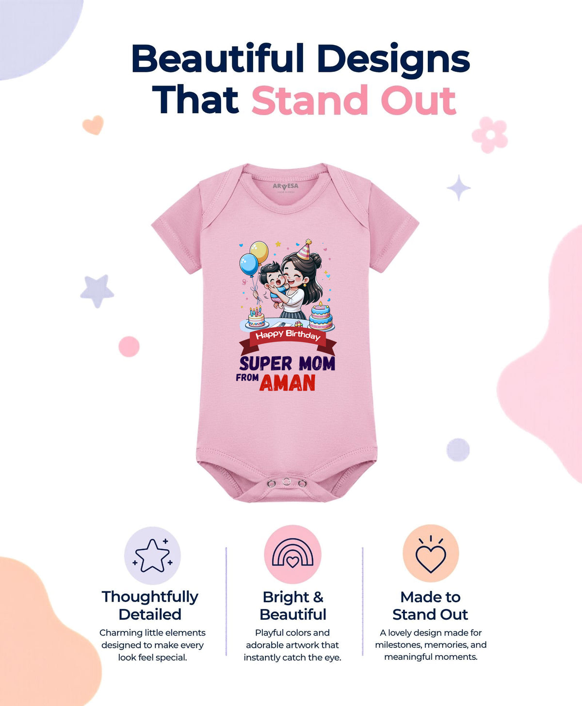 Yes | Happy Birthday Super Mom Mom Birthday - Romper