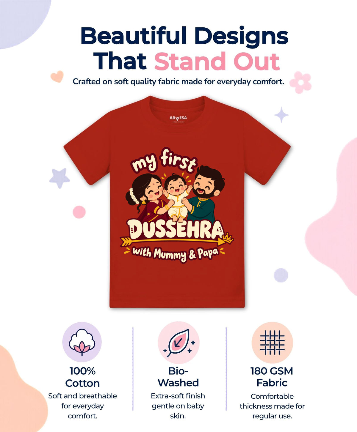 No | My First Dussehra with Mummy & Papa - T-shirt