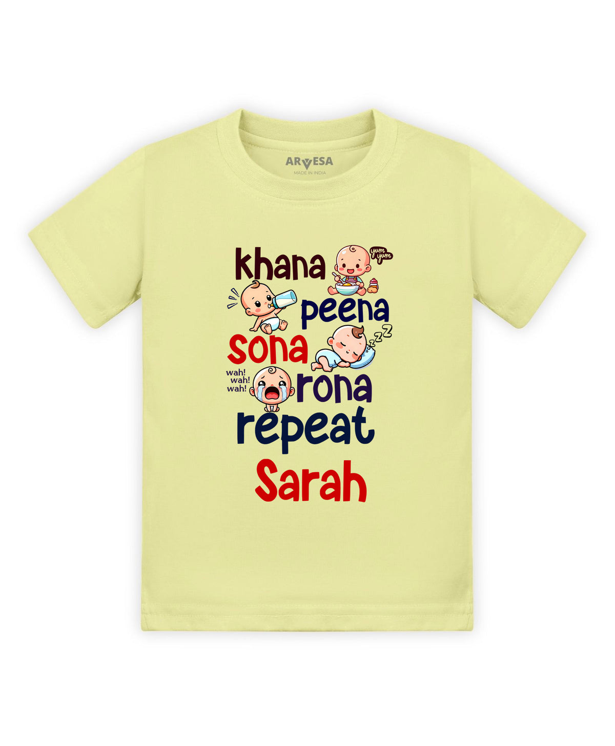 Yes | Khana Peena Sona Repeat Quirky - T-shirt