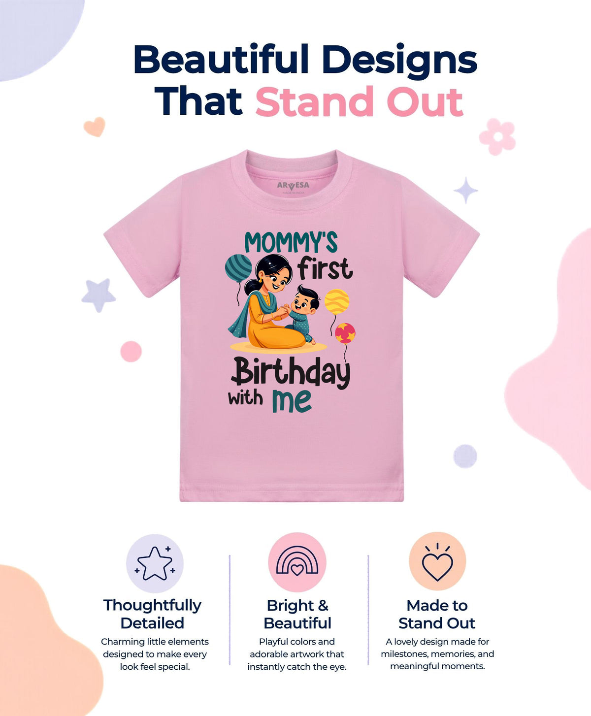 No | Mommy First Birthday With Me Mom Birthday - T-shirt