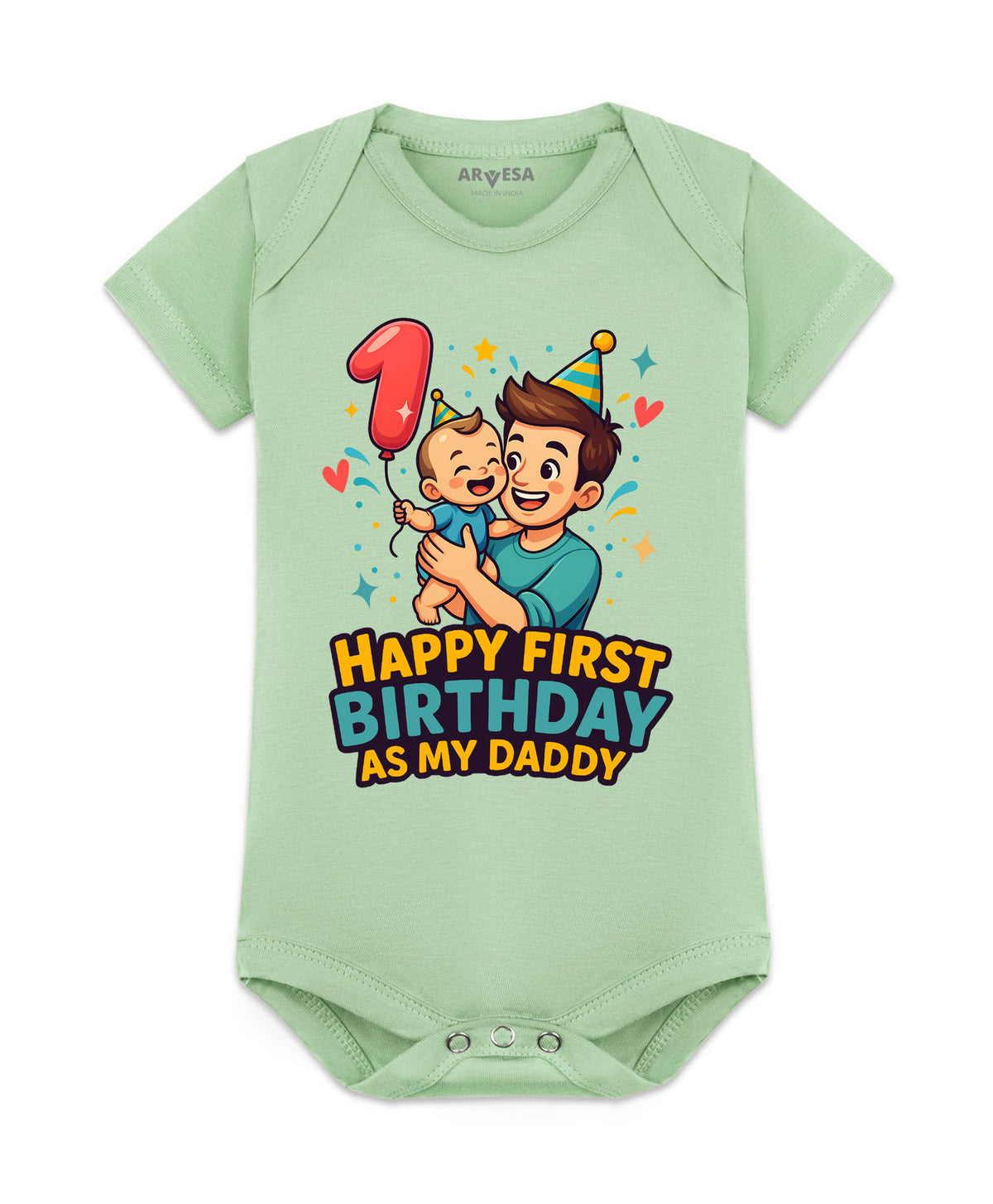 No | Happy First Birthday As My Daddy Dad Birthday - Romper